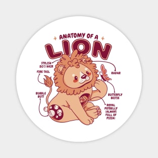 Anatomy Of A Lion Funny Cute Lion Design Magnet